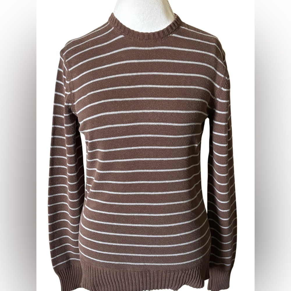 Aeropostale Brown Striped Crewneck Sweater Size Small - Picture 1 of 8